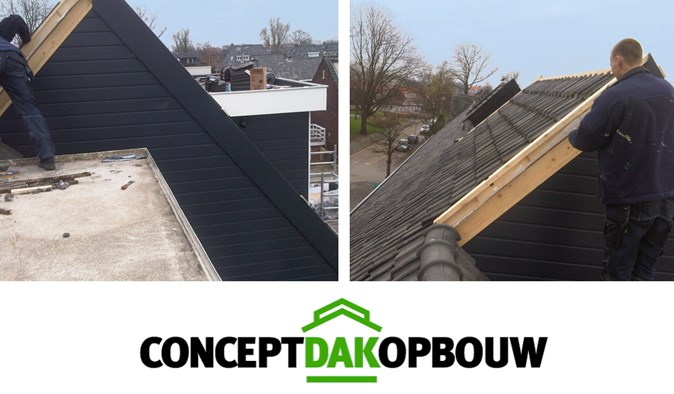 Concept dakopbouw aan het werk