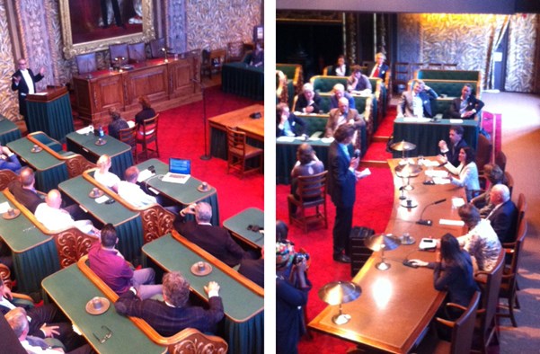 Lustrum dovenfabriek De Verbinding in de Eerste Kamer Den Haag