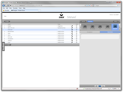 Formulier module in Designermodule