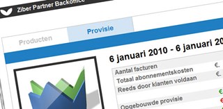 Ziber Partner Backoffice versie 1.1 met actuele provisie overzicht