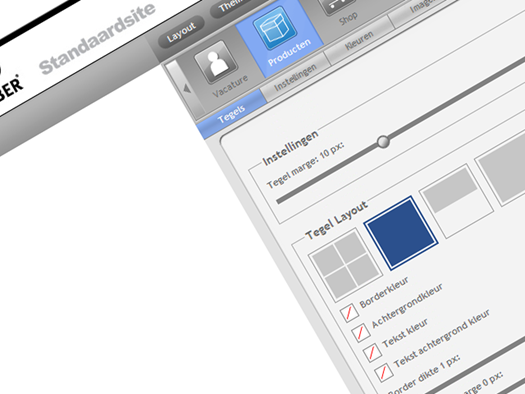 Design Software opties voor Producten Module Tegels
