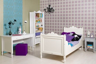 Bed belle 90x200 in wit,roze,silver,milk