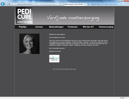 De website van Pedicure Marieke van Dorst