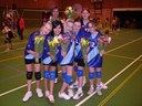 v.l.n.r.Chantal, coach Inge, Hanin, Ellis, Laura, Romy en Jovana